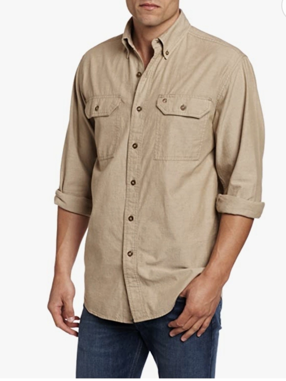 Carhartt Men's Button-Down Work Shirt - Khaki Tan
